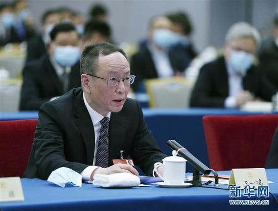  5月23日，全國政協(xié)委員王一鳴在政協(xié)聯(lián)組會上發(fā)言。新華社記者 謝環(huán)馳 攝